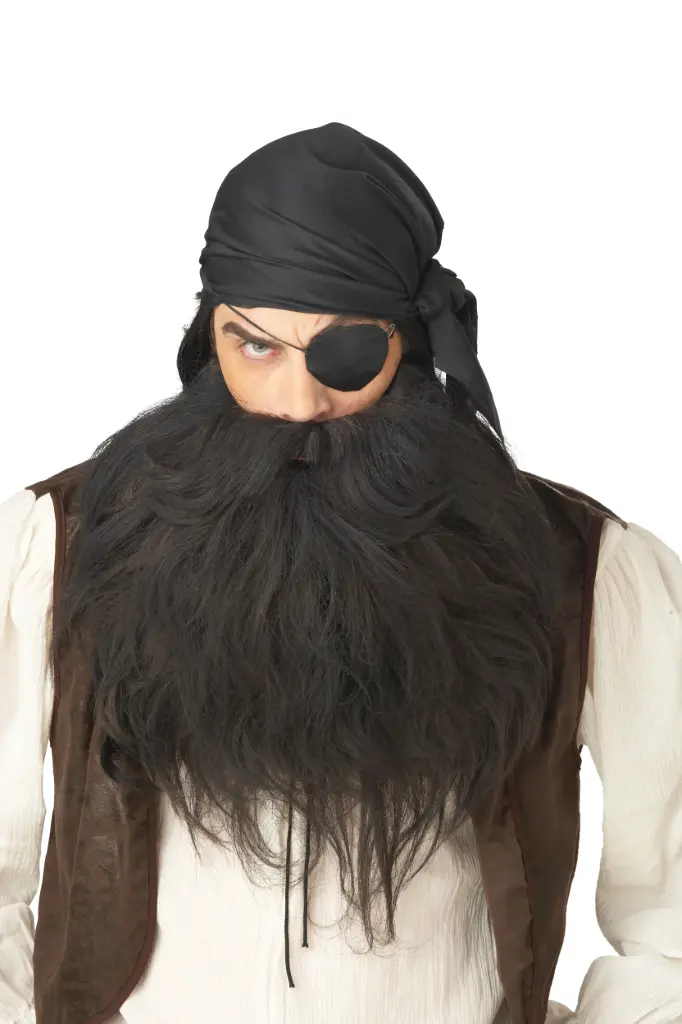 PIRATE BEARD & MOUSTACHE  BLACK