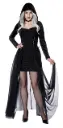 Gothic Black Hooded Women's Dress