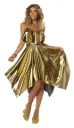 70’S Disco Women's Dress-Gold