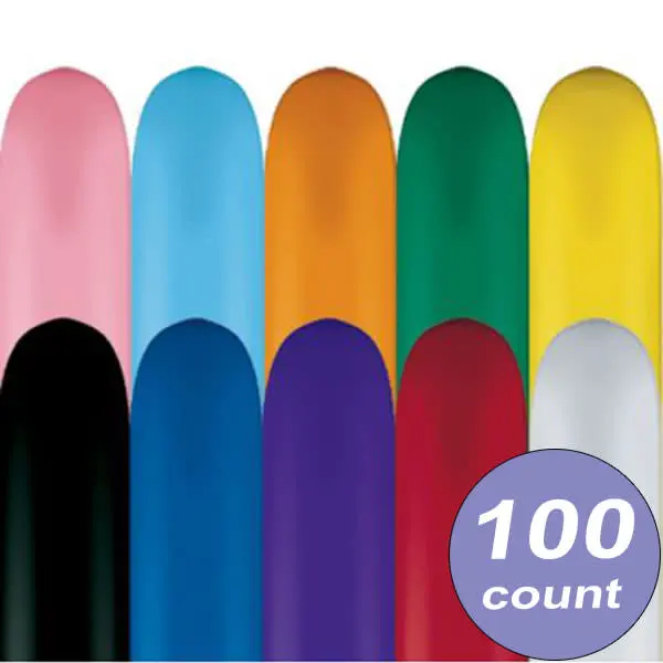 260Q Latex Balloons 100ct-Multi