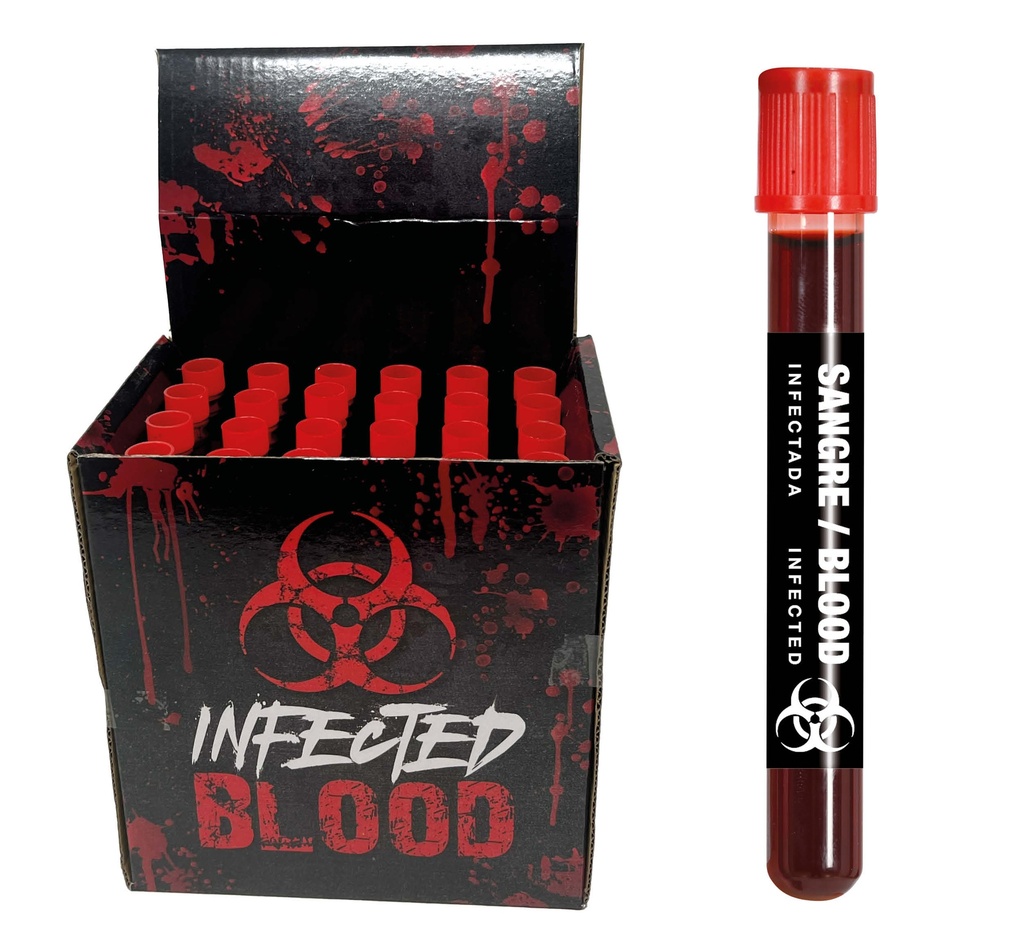Box Of 24 Decorative Blood Tubes Of 15 Ml