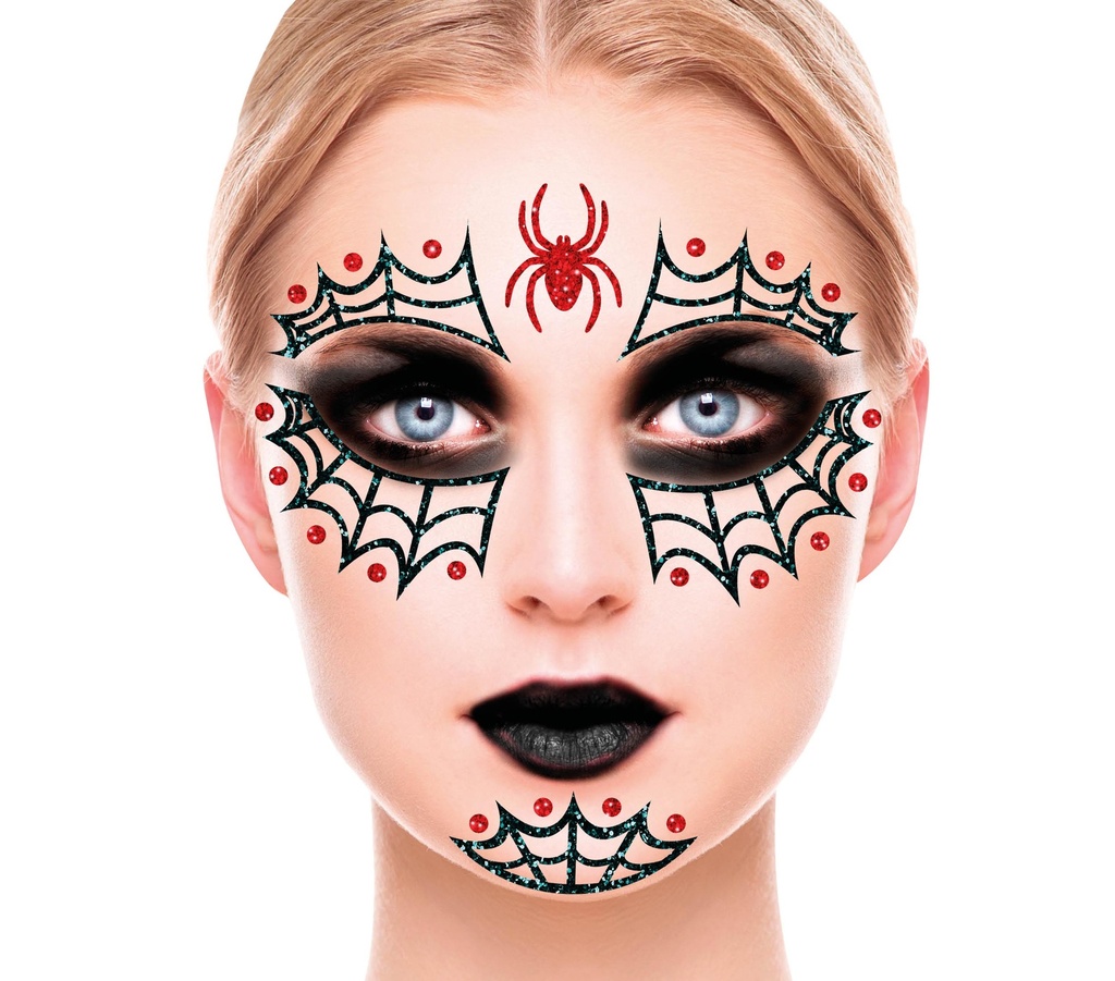 Spider Glitter Face, 20x20 Cms