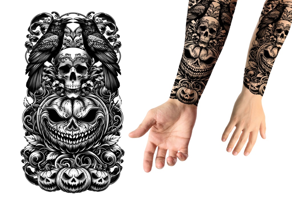 Killer Pumpkin Tattoo 14x30 Cm