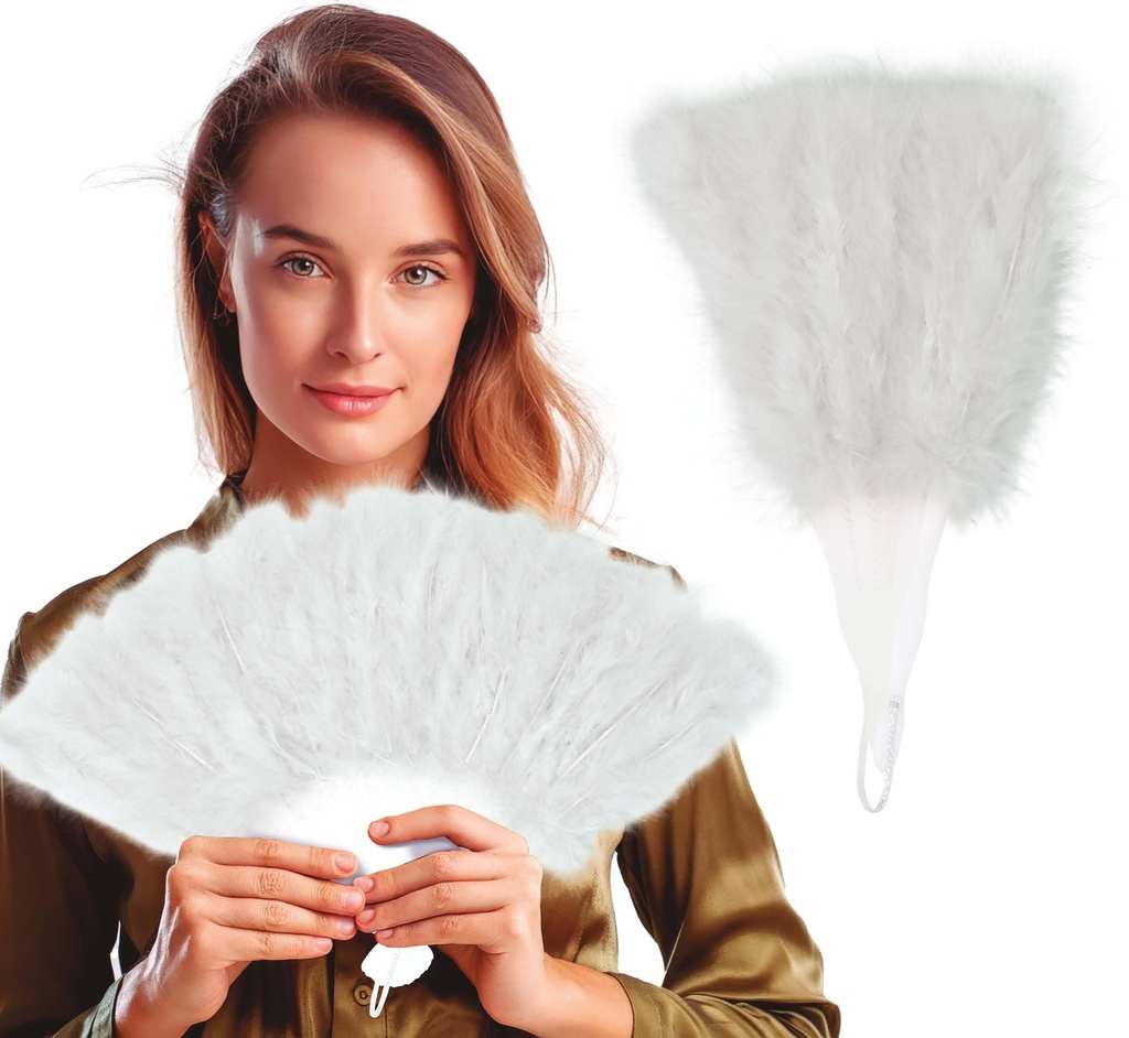 Strut White Feather Fan, 16 Sheets