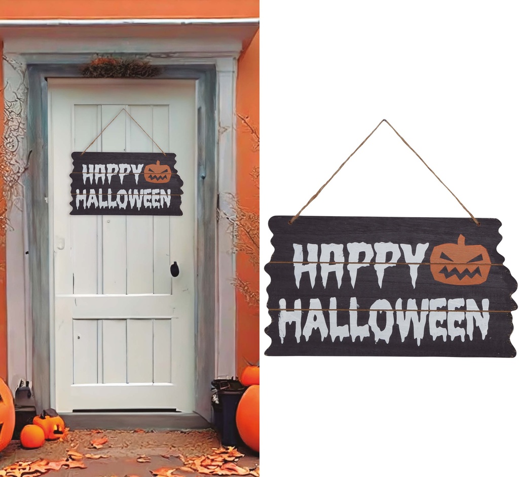 Sign Happy Halloween 34x19 Cm