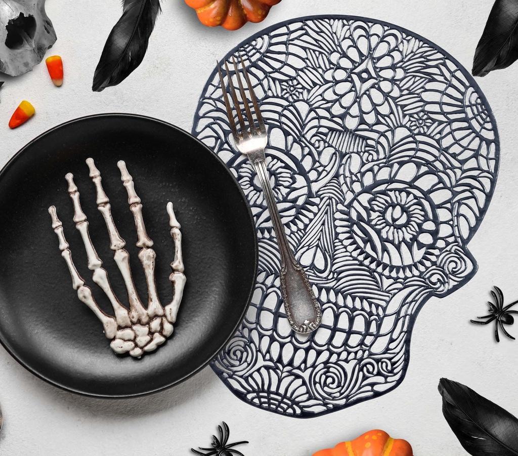 Skull Placemat 38 Cms, Pvc