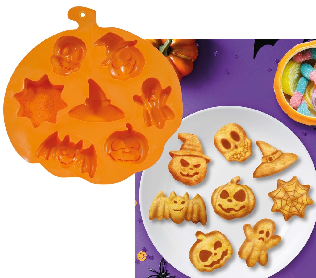 Mold For 6 Pumpkin Biscuits, 27x17 Cms