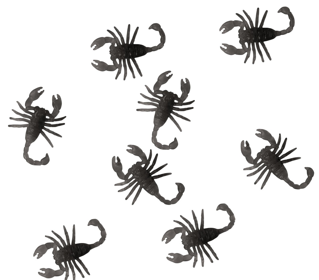 Plastic Scorpions, Bag of 8 (6 cm)