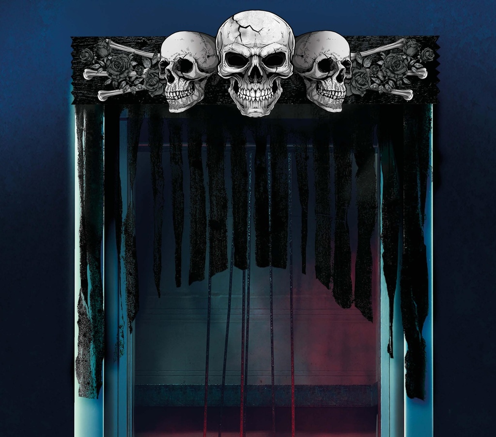 Skulls Curtain, 90x90 Cms