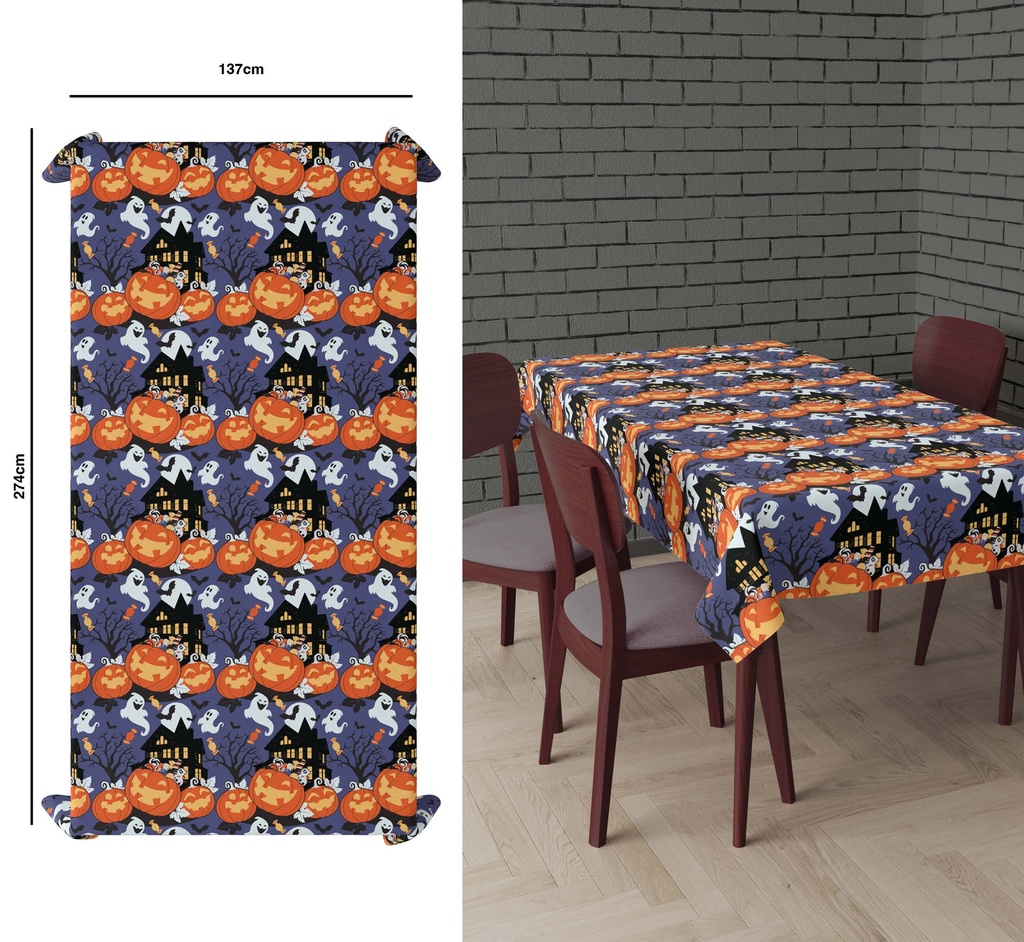 Pumpkins Tablecloth 137x274 Cms