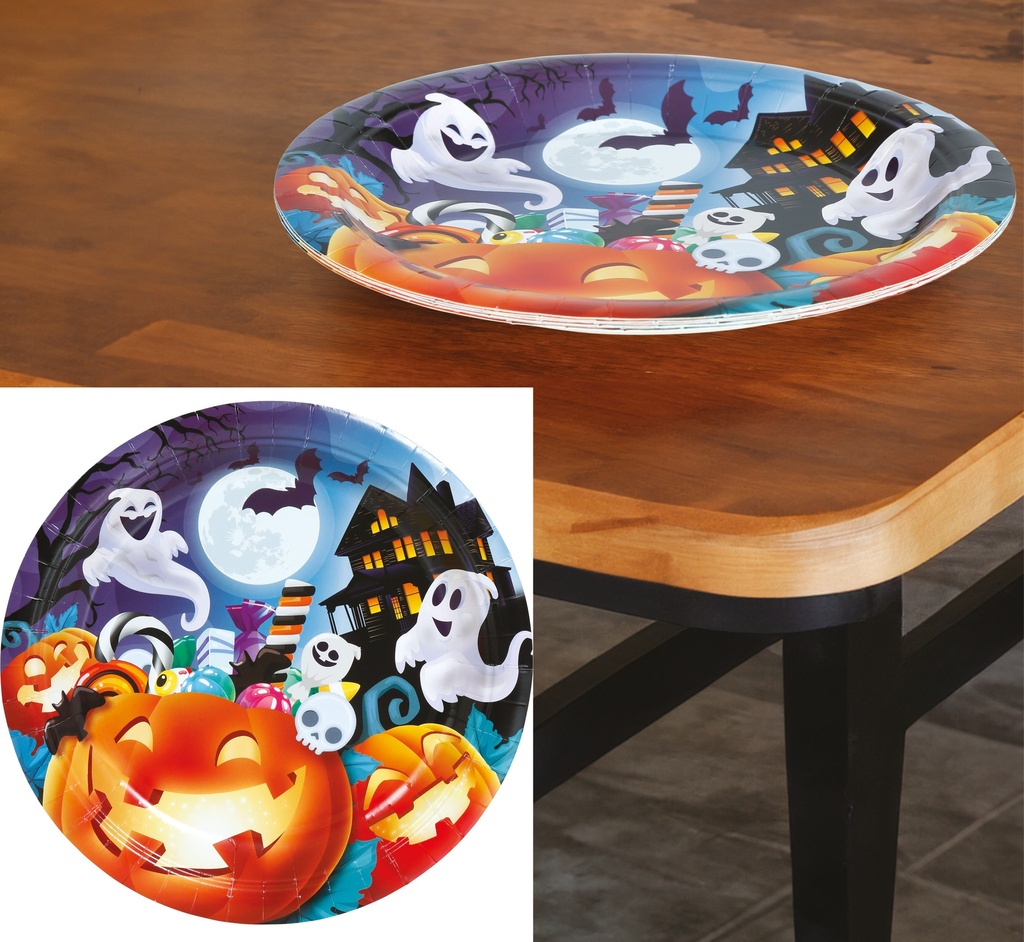 Bag 6 Pumpkin Plates 23 Cms