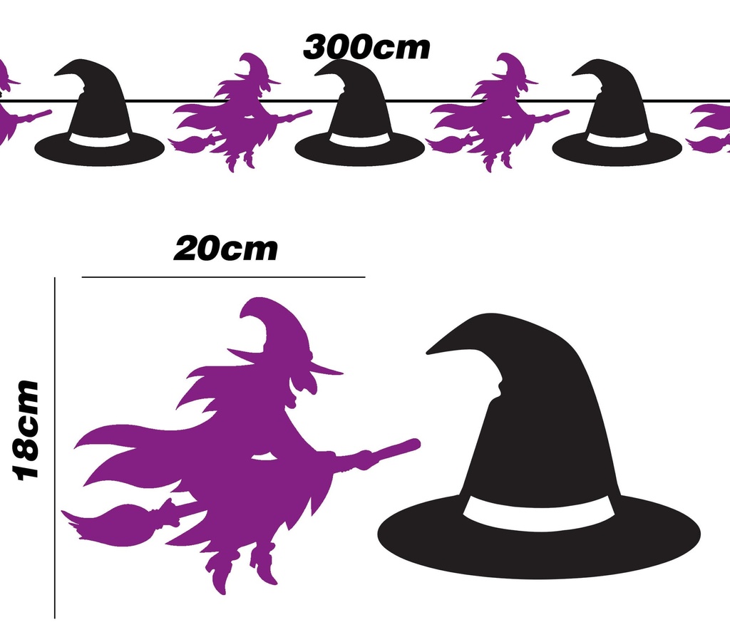 Witches Garland 300 Cm 20x18 Cm
