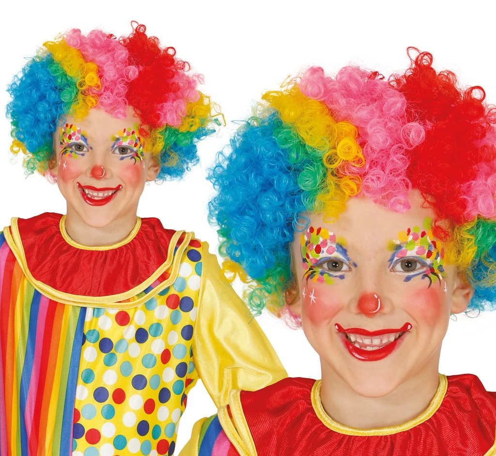 Child Multicolour Clown Wig