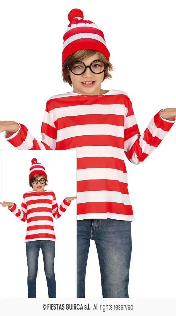 Hiker Child "Where's Waldo" Character Costume 
