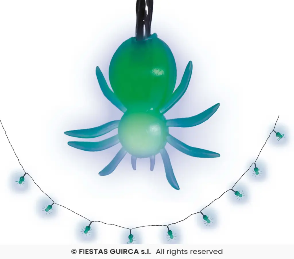 Spiders Led Light-up Battery Operated Garland (10 spiders/Garland)