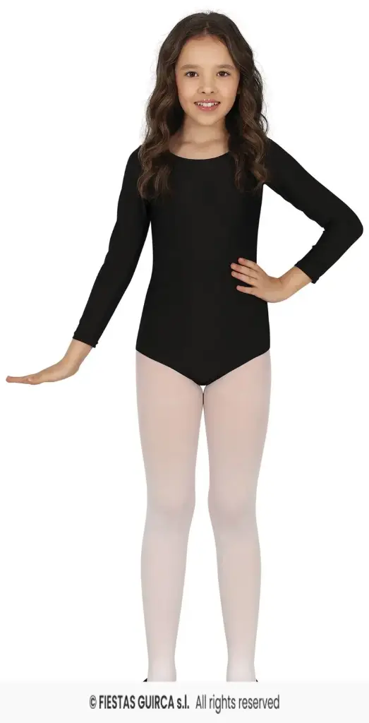 Long Sleeve Black Child Maillot