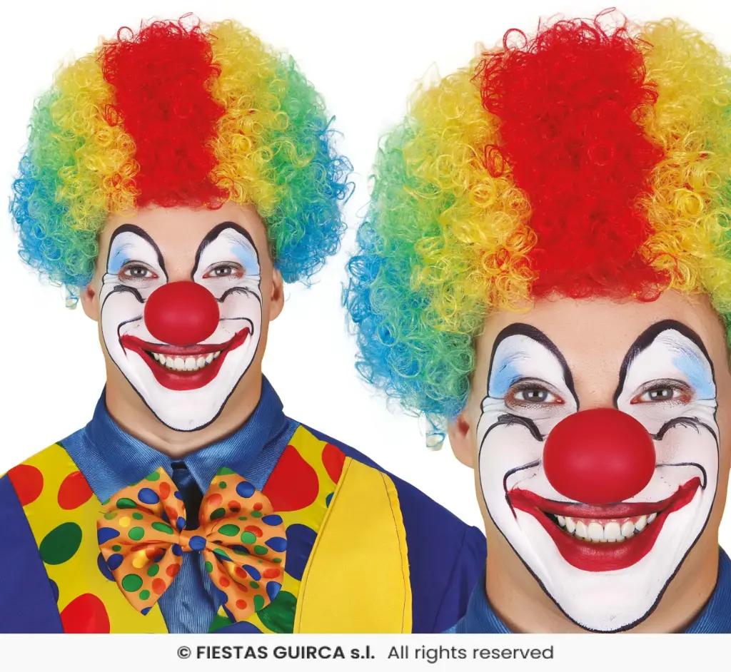 Clown Multi Color Curly wig