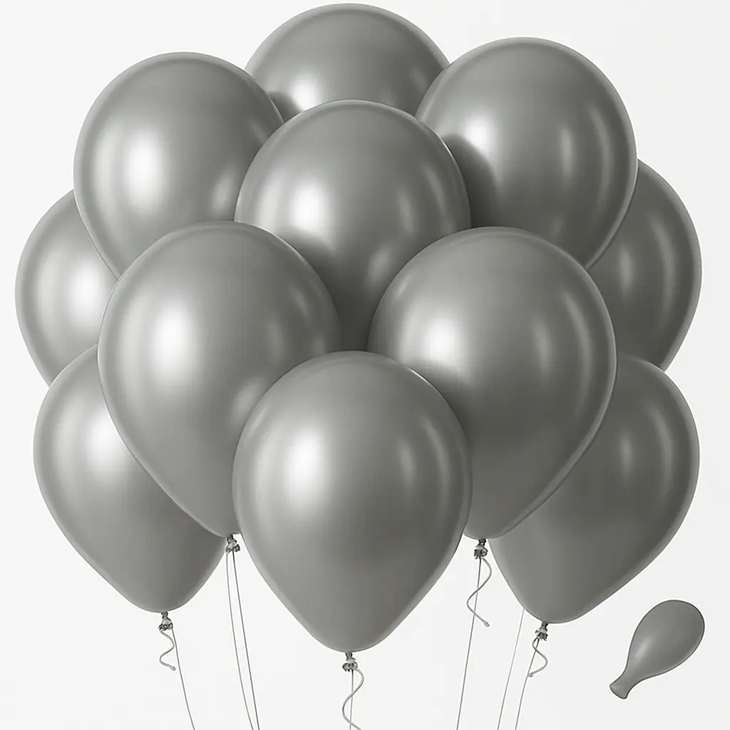 Collection 6 Silver Balloons