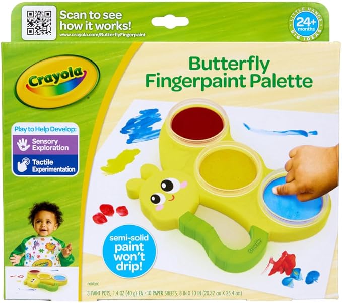Yk Butterfly Fingerpaint Palette,6Pk