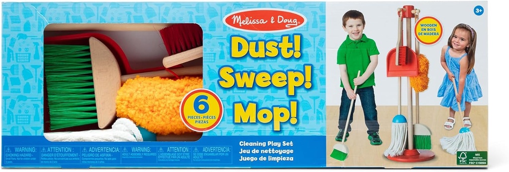 Dust! Sweep! Mop! 6-Piece Pretend Play Cleaning Set