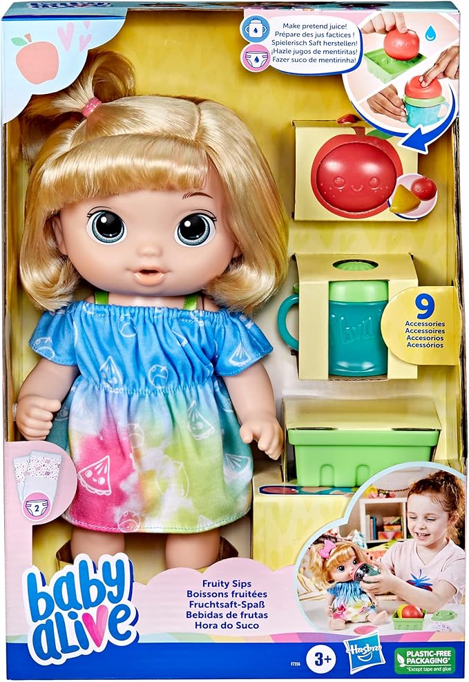 Baby Alive Fruity Sips Apple Blonde Hair Doll