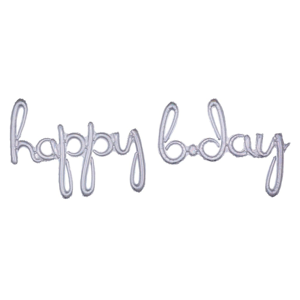 Balloon Script Phrase "Happy Bday" 