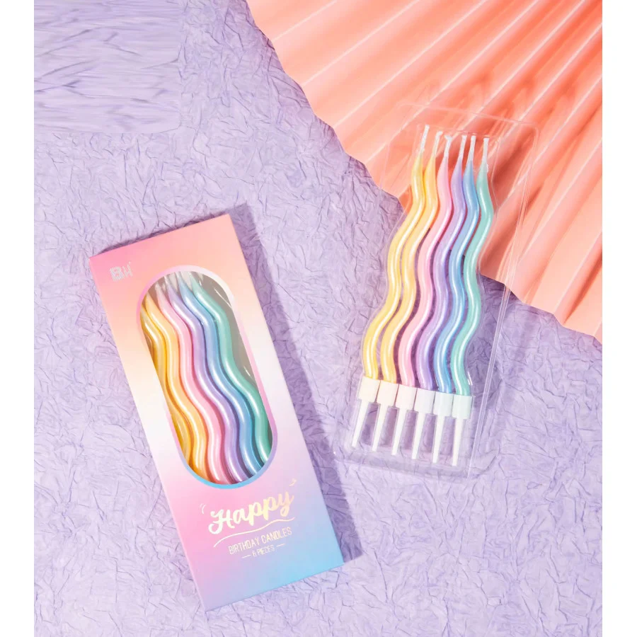 ماكرون لؤلؤي شمع كيك 6 حبات