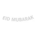 Silver EID MUBARAK GLITTER BANNER 2.5m