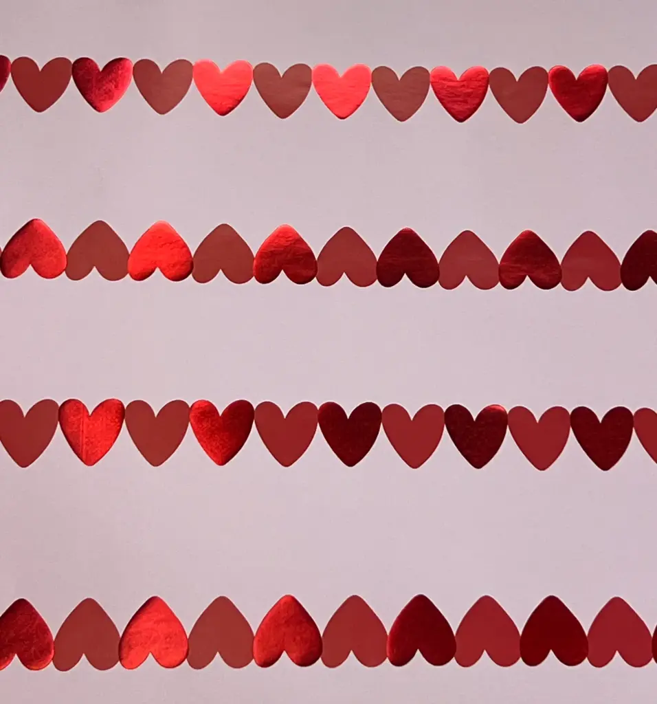 Wrapping Sheet (26x19) Inches- Red Hearts Stripes