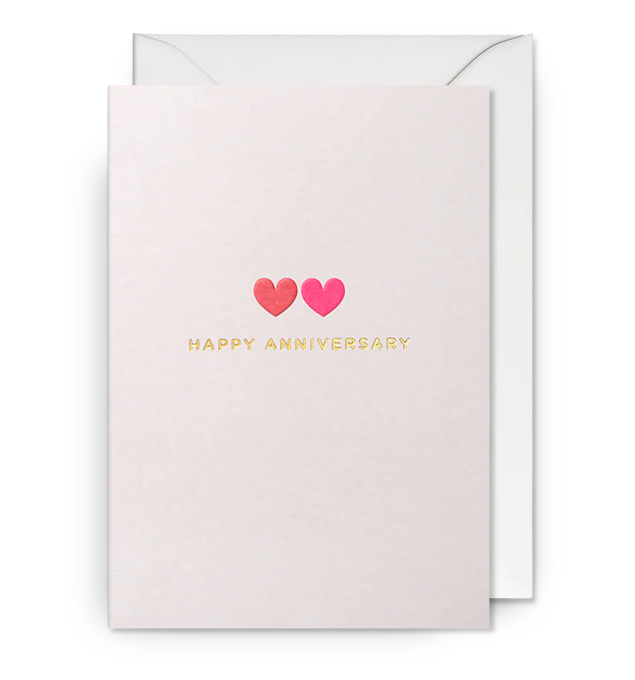 Pair of Hearts Happy Anniversary Card