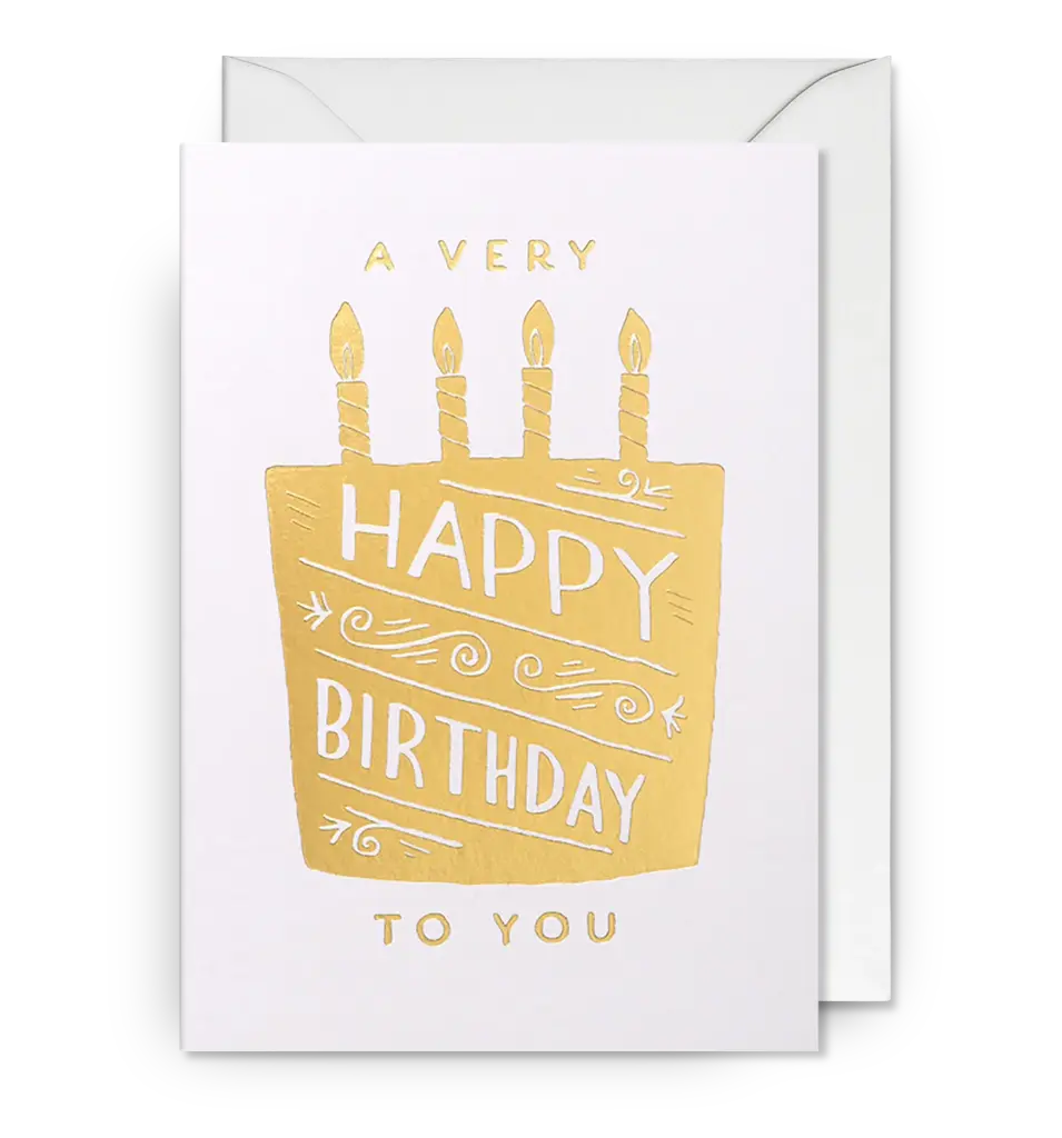 A Very Happy Birthday to You Foiled Cake Greeting Card