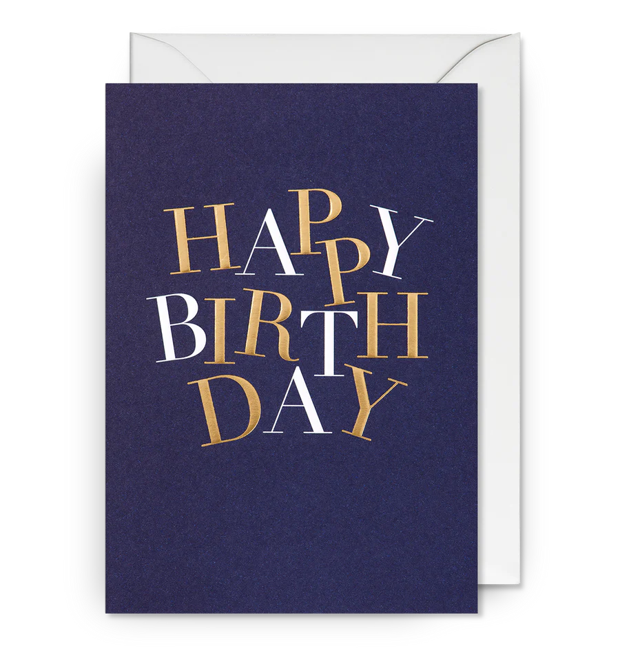 Navy & Gold Foiled Birthday Card