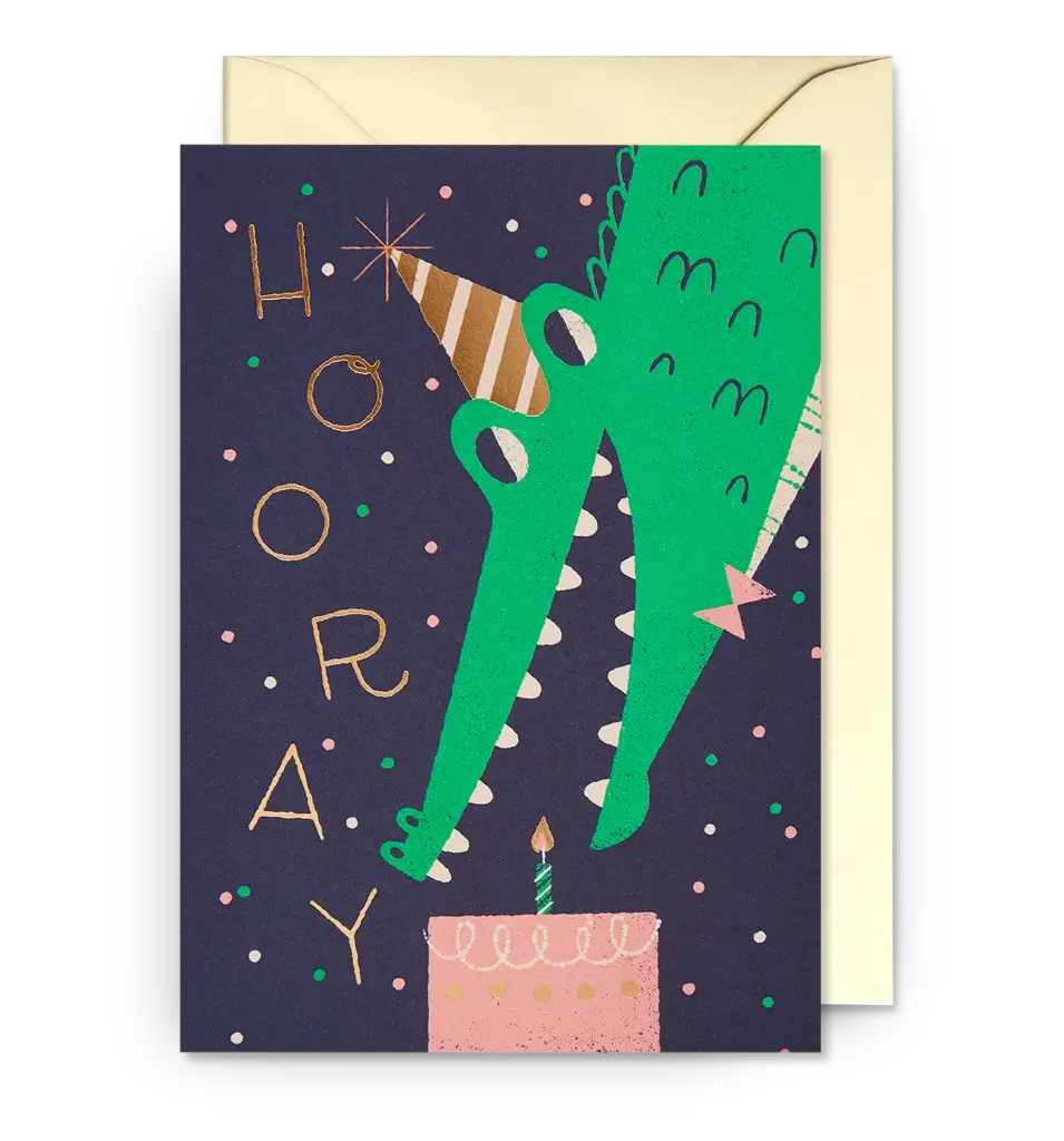 Hooray Happy Croc Greeting Card