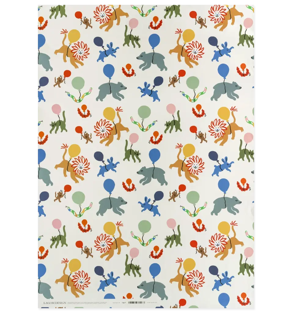 Floating Animals Gift Wrap Sheet (70 x 50 cm)