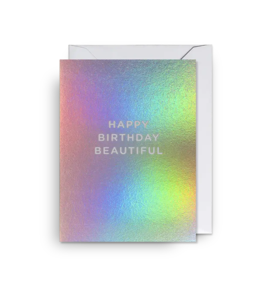 Happy Birthday Beautiful Holographic Mini Card