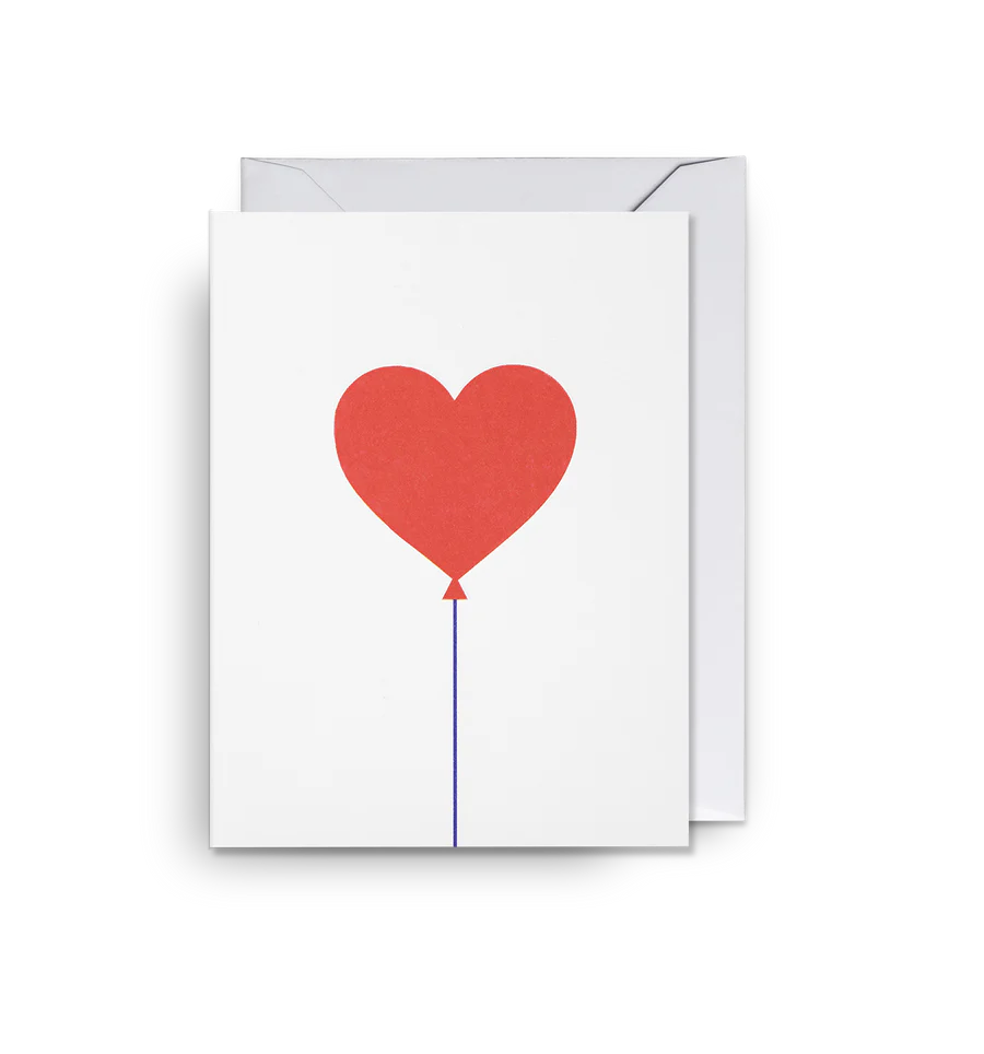 Mini Card (9X12)cm-Red Heart Balloon Minimalist