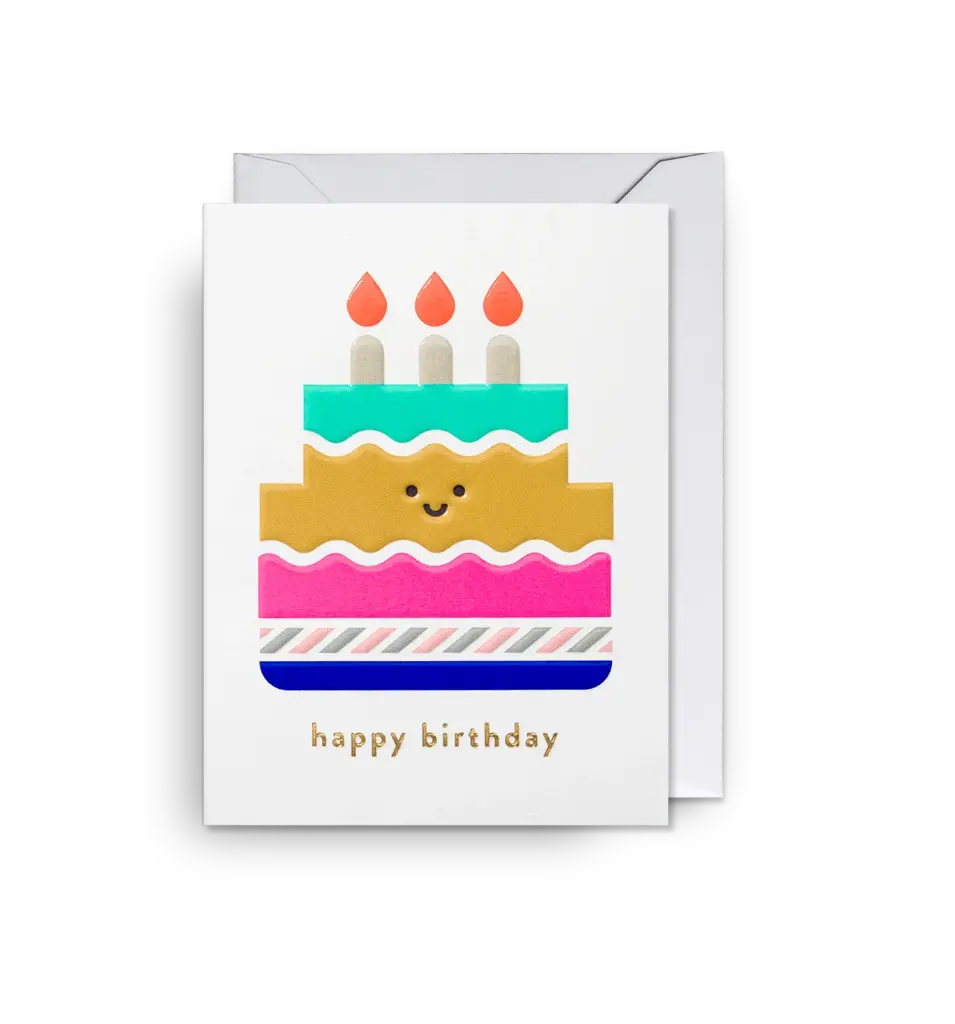 Mini Card (9X12)cm-Happy Birthday Cake