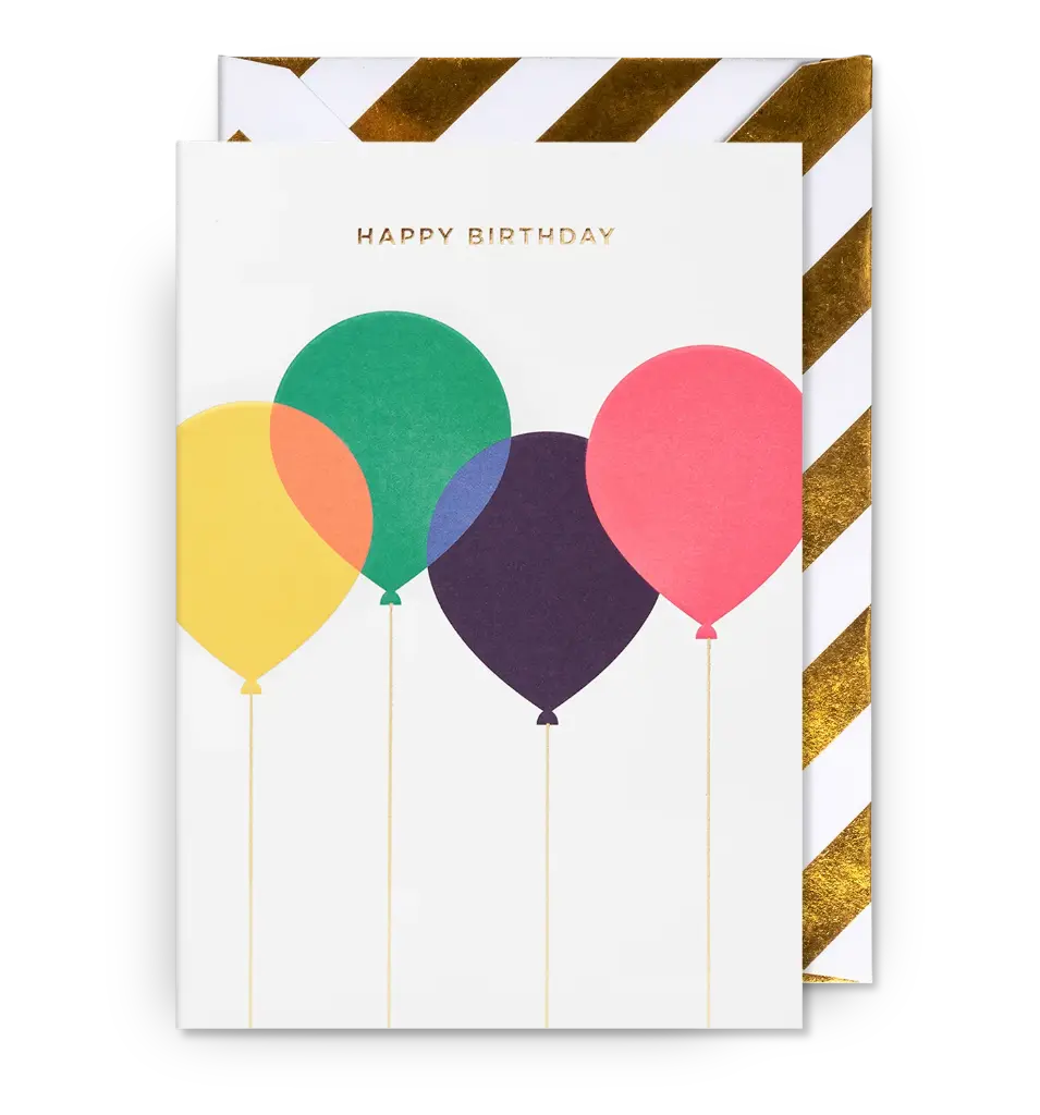 Colourful Floating Balloons Birthday Card