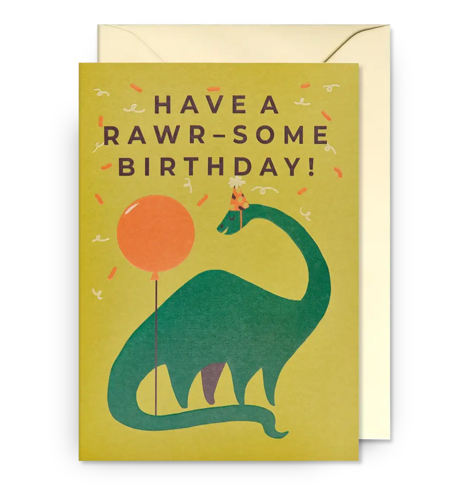 Have a Rawr-Some Birthday! Dinosaur Greeting Card