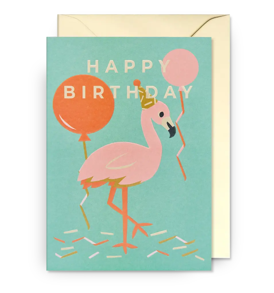 Happy Birthday Flamingo Greeting Card