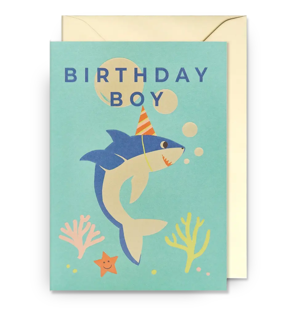 Birthday Boy Shark Greeting Card