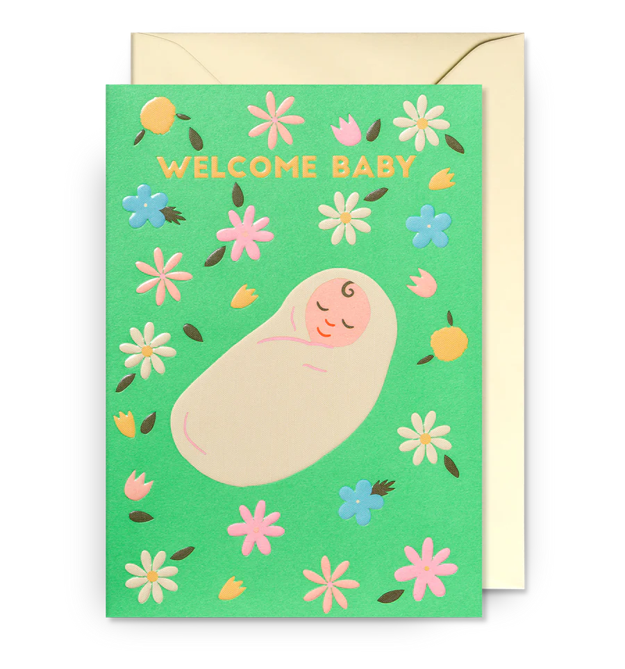 Welcome Baby Graphic Illustration Greeting Card