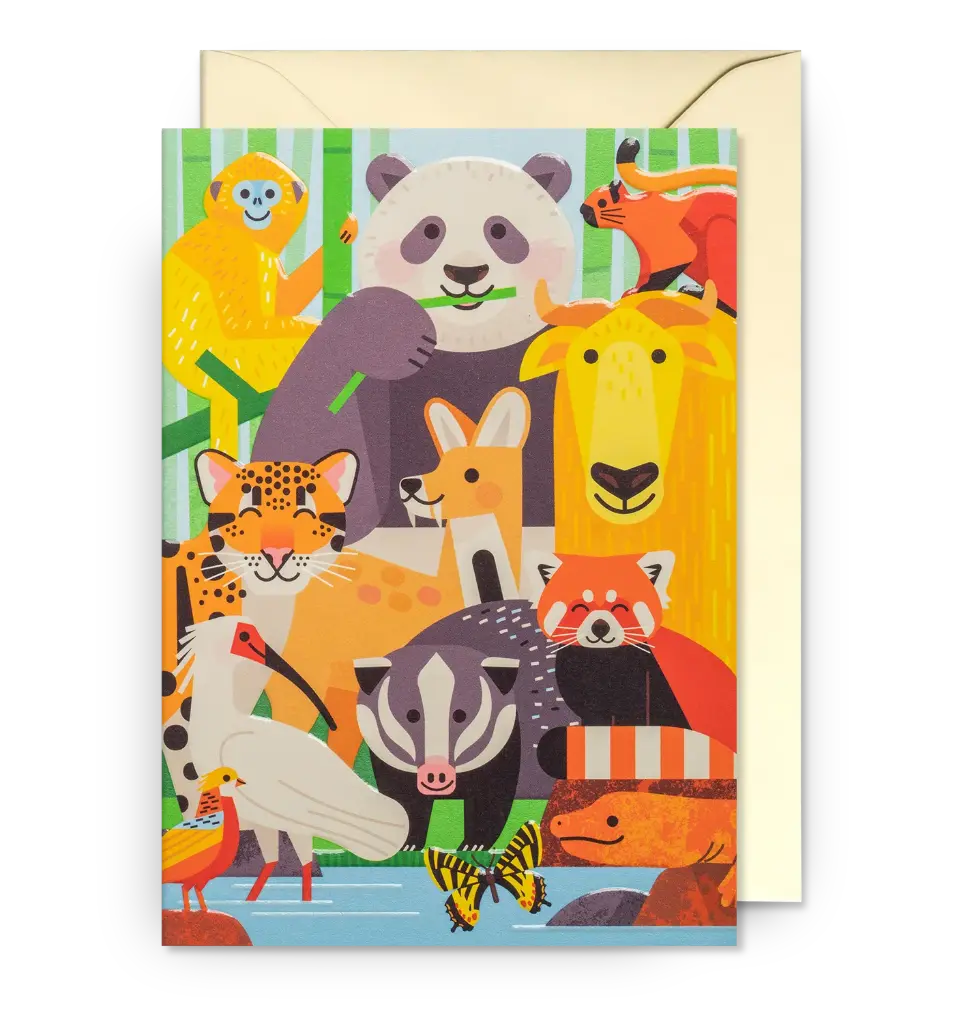 Friends of the Bamboo Forest Greeting Card