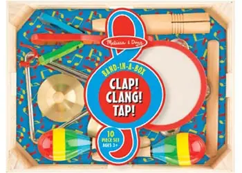 Melissa & Doug Band-in-a-Box Clap! Clang! Tap! - 10-Piece Musical Instrument Set
