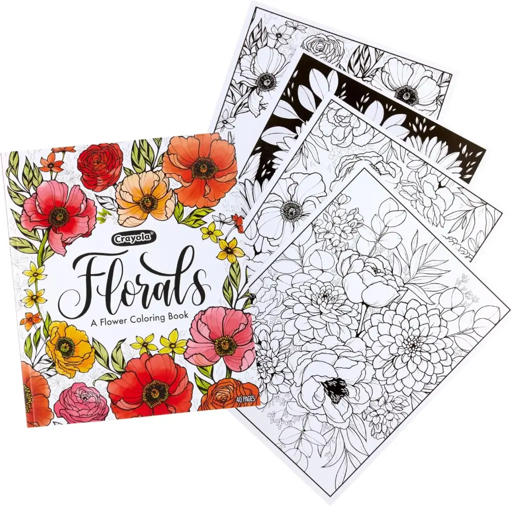 Crayola 40-Page Coloring Book, Colors in Bloom