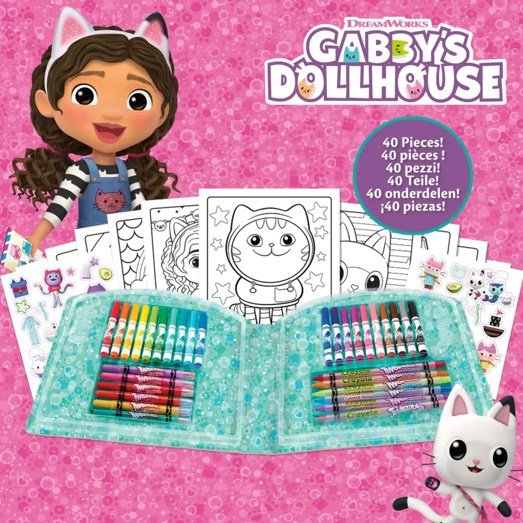 CRAYOLA, Gabby's Dollhouse Creative Case 40 Pieces