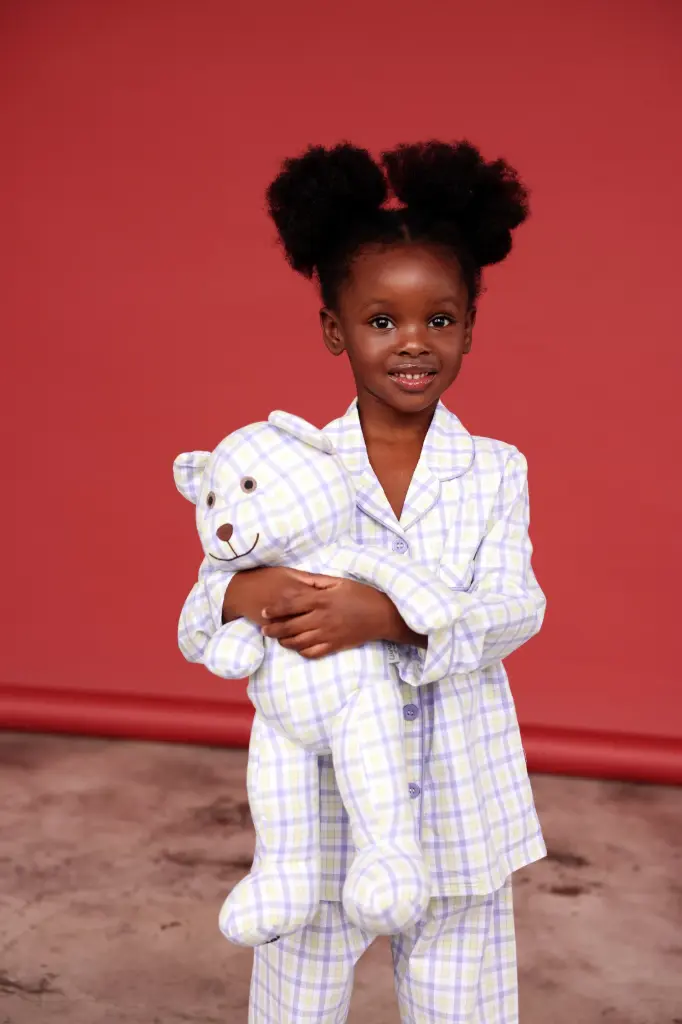 Lilly Pyjama Set with Matching Teddy Bear & teddy embroidery