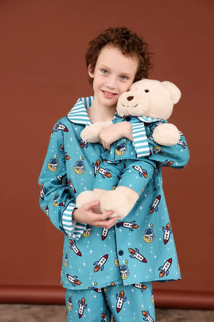 Space Pyjama Set with Matching Teddy Bear 