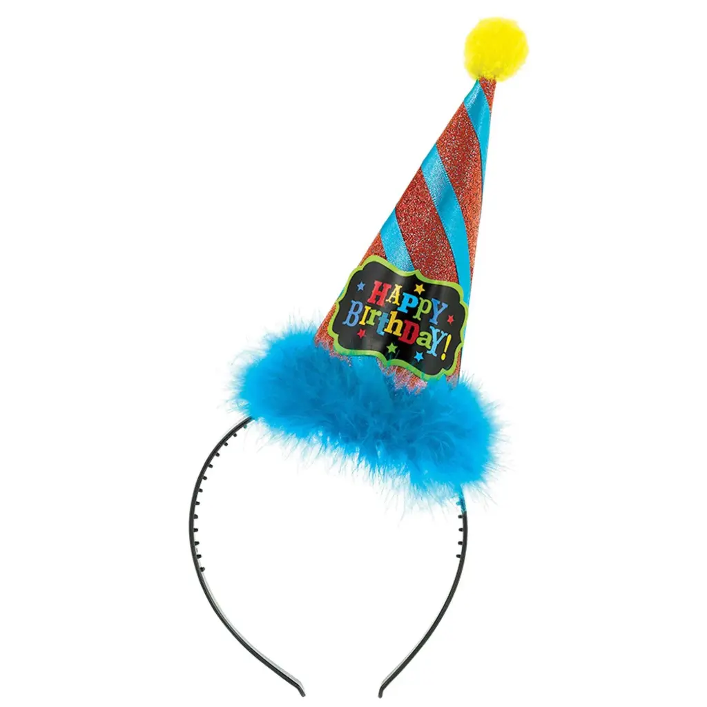 Birthday Brights Cone Hat Headband