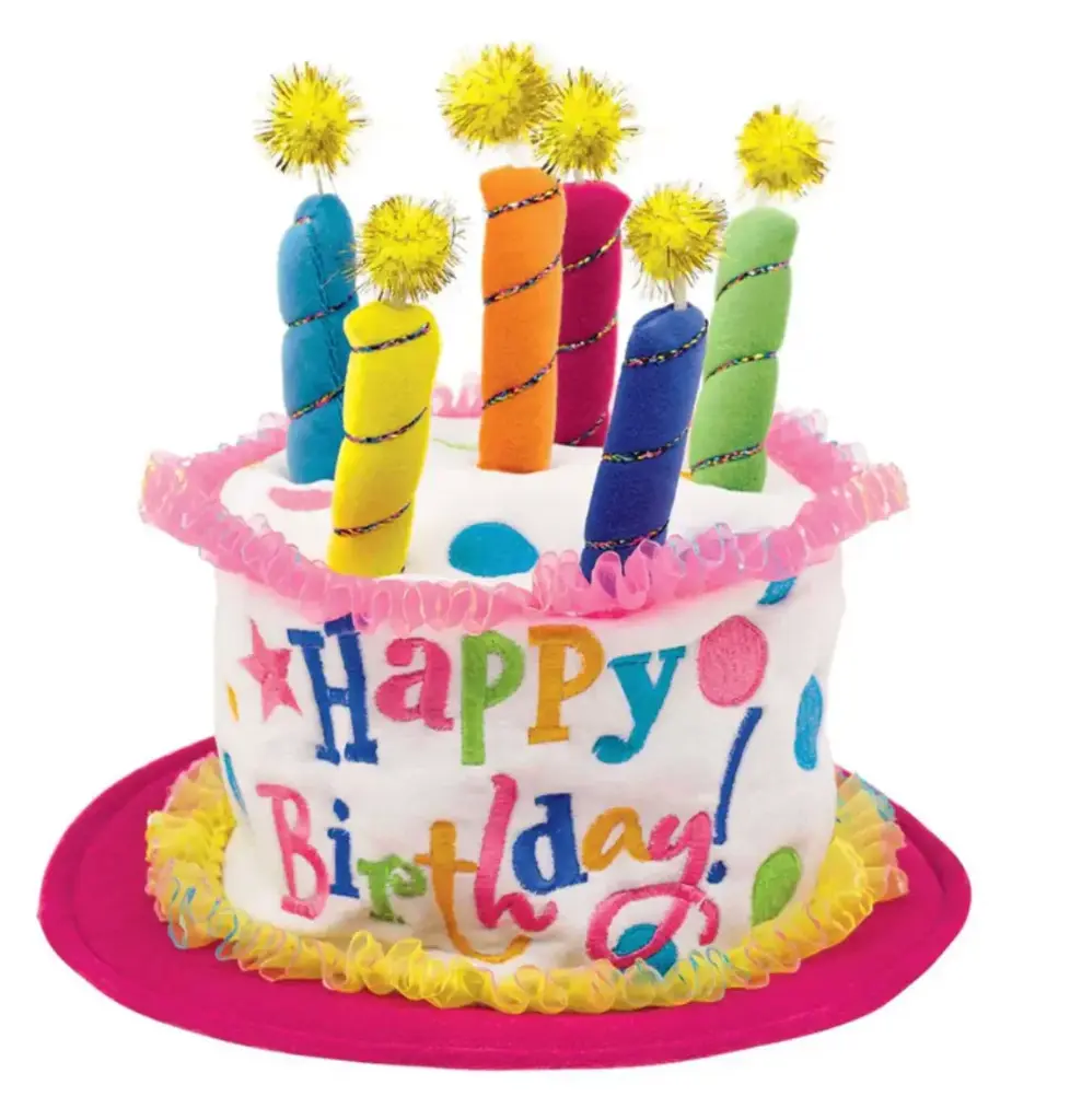 Pink Birthday Cake Hat 7 X 7in 